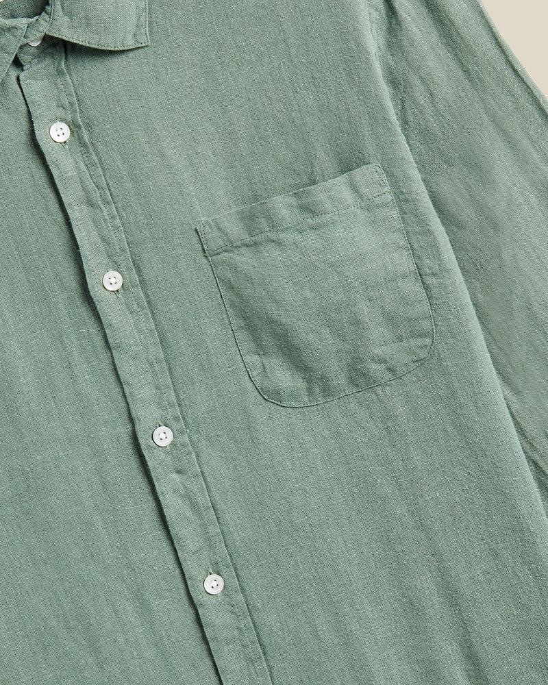 Portuguese Flannel Dry Green Linen Hemd Herren grün 